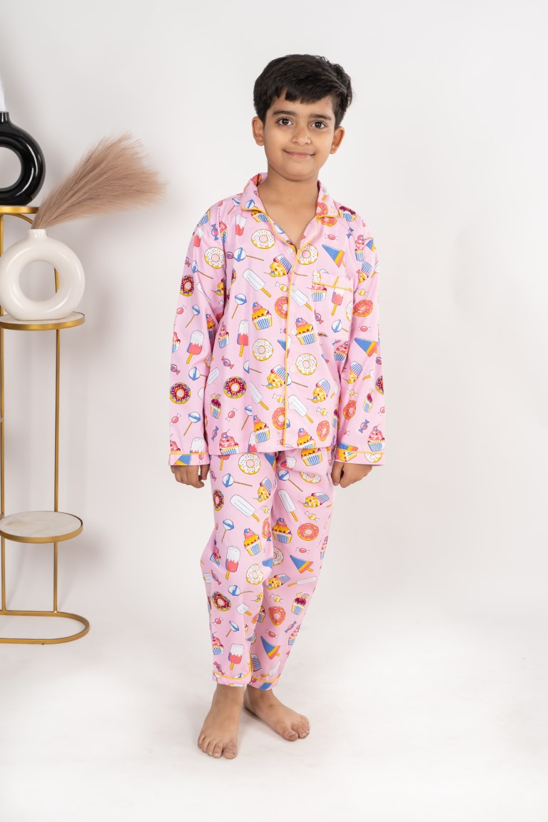 Buy Pink Cotton Printed Ballerina Night Suit For Girls by Knitting Doodles  Online at Aza Fashions.